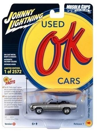 JLMC032B-F - 1969 CHEVROLET Camaro RS/SS Cabrio Silber aus der MUSCLE CARS Serie Serie 2023 in Blisterverpackung - 1