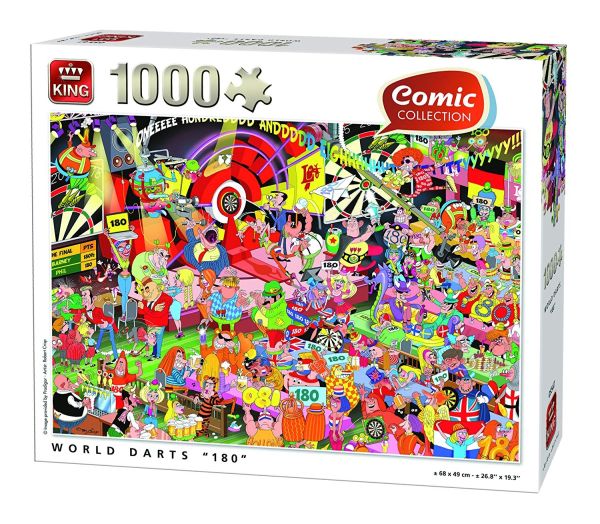 KING05547 - 1000 Teile Puzzle World 180 Darts - 1