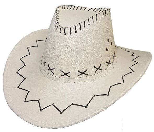 LP00006BC - Cremefarbener Cowboyhut - 1
