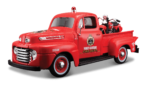 MST32191 - FORD F-1 Pick-up mit Motorrad HARLEY DAVIDSON 1936 Feuerwehrmann - 1