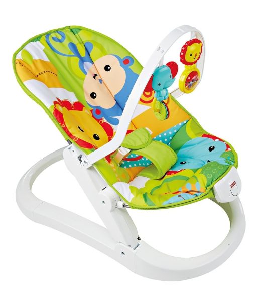 MATCMR20 - Klappbarer Babywippe - Dschungelfreunde mit 2 Rasseln - 1
