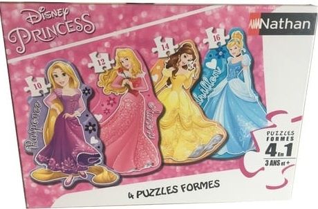 NAT86205 - 4 Puzzles - 10; 12; 14 und 16 Teile - Die Prinzessinnen - 36 x 26 cm - 1