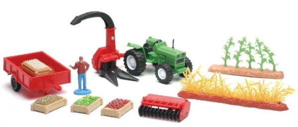NEW04005A - Set mit Figuren, Traktor und Feldhäcksler, Anhänger und Zubehör - 1