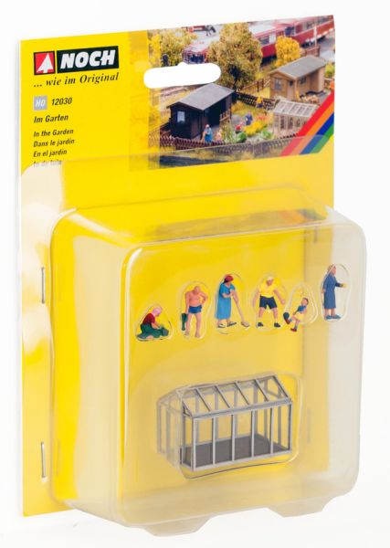 NOC12030 - Set aus 6 Figuren mit einem Gartengewächshaus - 1