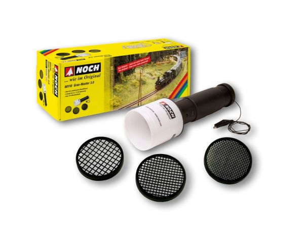 NOC60110 - Gras-Master 3.0 mit 3 Sieben zum Beflocken - 9V Batterie - 1