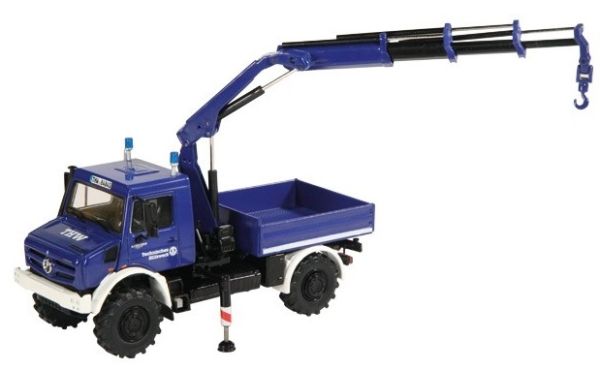 NZG9113/01 - MERCEDES BENZ Unimog U 5002 THW mit Hilfskran - 1