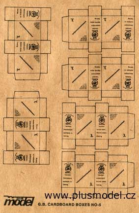 PLS013 - 9 Miniaturkisten englischer Streitkräfte zum Zusammenbauen für Dioramen Maße einer Kiste 1 x 0;5 x 1;6 cm - 1