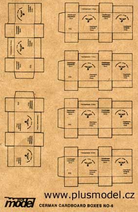 PLS014 - 6 Miniaturkisten deutscher Streitkräfte zum Zusammenbauen für Dioramen Maße einer Kiste 1;5 x 1 x 1;4 cm - 1