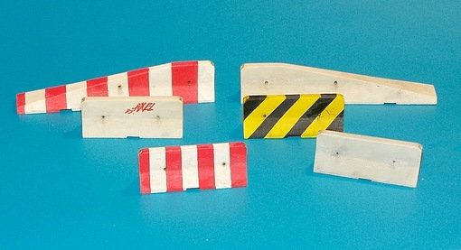 PLS4043 - 6 Miniatur-Sicherheitsbarrieren zum Bemalen für Dioramen 4 kleine von 4 cm und 2 lange von 8 cm - 1