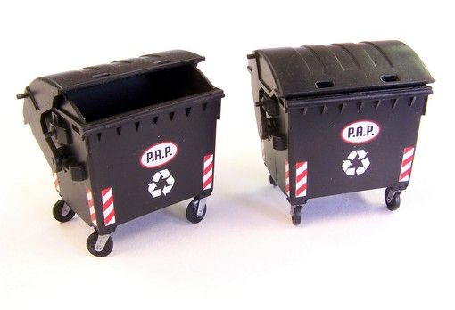 PLS433 - 2 Miniatur-Mülleimer zum Zusammenbauen und Bemalen - 1