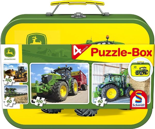 PUZ56497 - Set mit 4 Puzzles 2x60 Teile und 2x100 Teile auf JOHN DEERE Traktoren - 1
