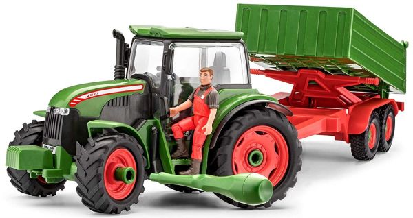 REV00817 - Spielzeugtraktor + 67-teiliger zerlegbarer Anhänger mit Werkzeug und Figur - 1