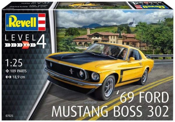 REV07025 - FORD Mustang Boss 302 1969 Modell zum Zusammenbauen und Lackieren - 1
