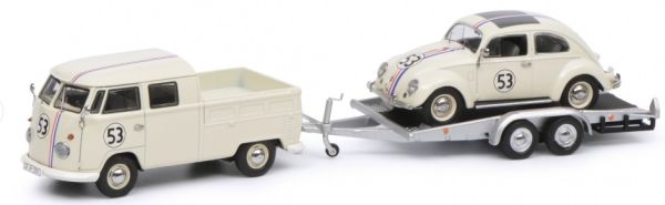 SCH3742 - VOLKSWAGEN T1B mit Anhänger und VW Beetle Choupette - 1