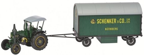 SCH7697 - LANZ BULLDOG mit Kabine und Anhänger Dolly SCHENKER & CO - 1