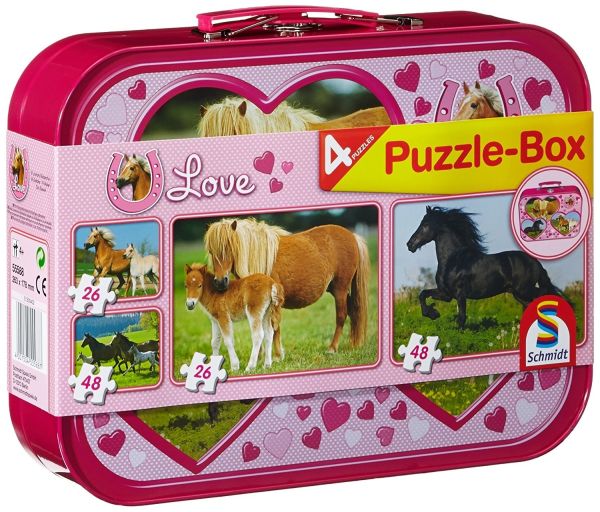 SCM55588 - 2 Puzzles mit 26 Teilen und 2 Puzzles mit 48 Teilen - PFERDE - 1