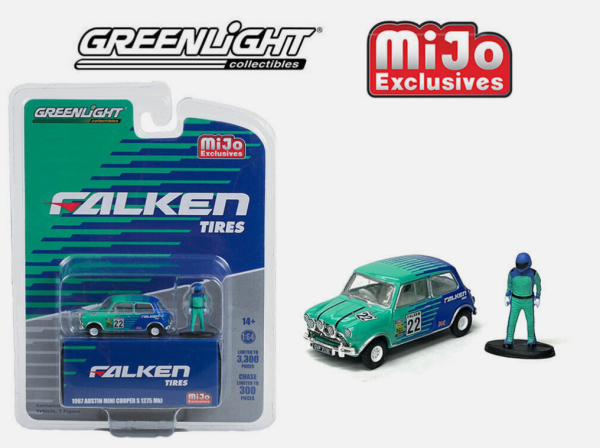GREEN51454 - AUSTIN Mini cooper S 1275 von 1967 #22 - Falken-Reifen - inklusive Figur - 1