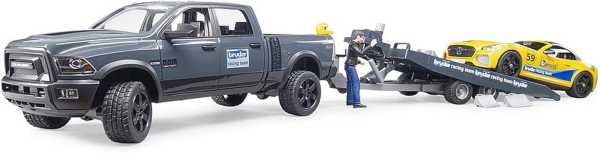 BRU2504 - DODGE RAM 2500 Power Wagon mit Anhänger und Roadster Racing Teamauto - 1