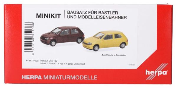 HER012171-002 - RENAULT Clio 16V rot und gelb – 2 Teile zum Zusammenbauen - 1