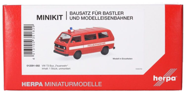 HER012591-002 - VOLKSWAGEN T3 Feuerwehr – 1 Teil zum Zusammenbauen - 1