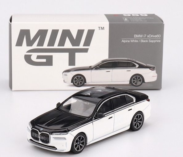 MGT00959-L - BMW I7 Xdrive60 Alpine weiß und schwarz Sapphire 2024 - 1