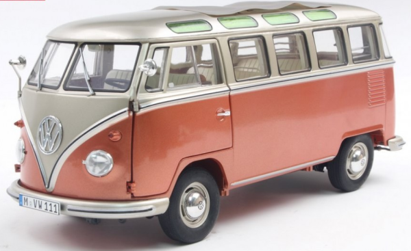 SCH605 - VOLKSWAGEN T1 Samba Bus 1962 orange und metallgrau - 1