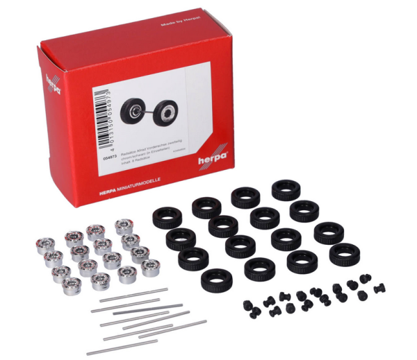 HER054973 - Reifen und Vorderachsen zweiteilig chrom und schwarz – 8 Sets - 1