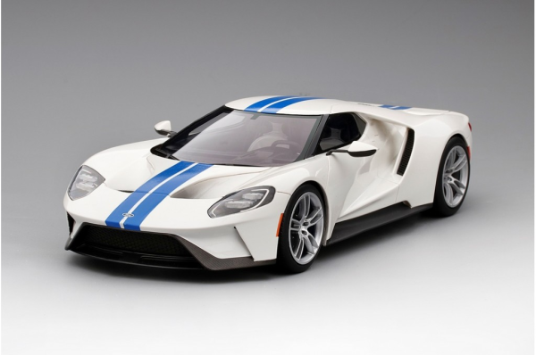 TS0093 - FORD GT Forzen weiß mit blauen Streifen – limitierte Auflage von 999 Exemplaren - 1