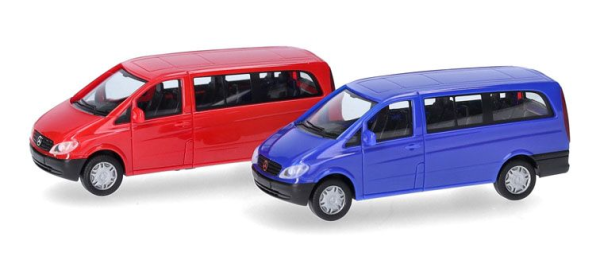 HER014236 - MERCEDES BENZ Vito W639 2003 rot und blau – 2 Teile zum Zusammenbauen - 1