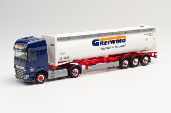 HER312004 - DAF XF SSC 4x2 mit Containerträger und Tankcontainer 3 Achsen GREIWING - 1