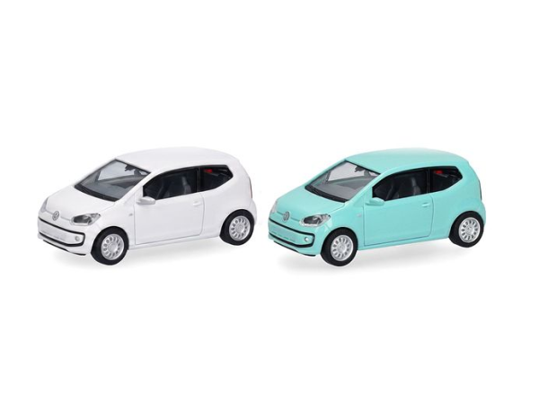 HER014373 - VOLKSWAGEN Up 3-türig Typ AA grün und weiß – 2 Teile zum Zusammenbauen - 1
