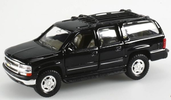 WEL11352 - CHEVROLET Suburban Doppelkabine schwarz Reibungsspielzeug Box beschädigt - 1