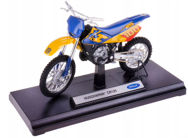 WELHU19660PW - Motocross-Bike HUSQVARNA CR125 in Blau und Gelb - 1
