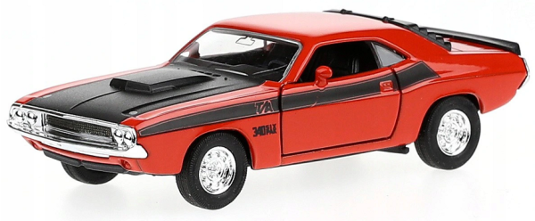 WELDO49720W - DODGE Challenger T/A 1970 dunkelorange schwarzes Motorhauben-Reibungsmodell - 1
