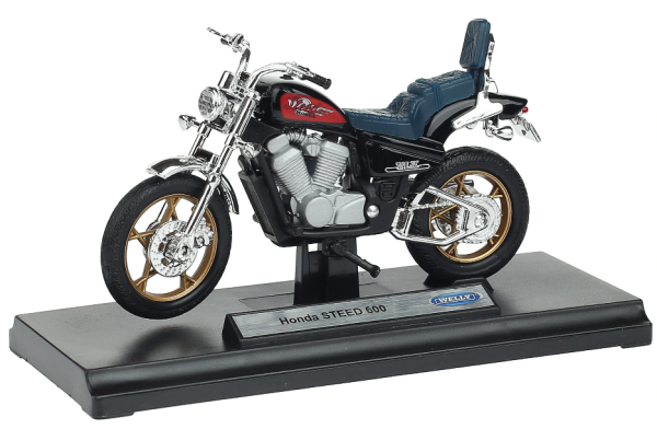 WELH19660PWH - Motorrad HONDA Steed 600 schwarz blauer Sitz - 1