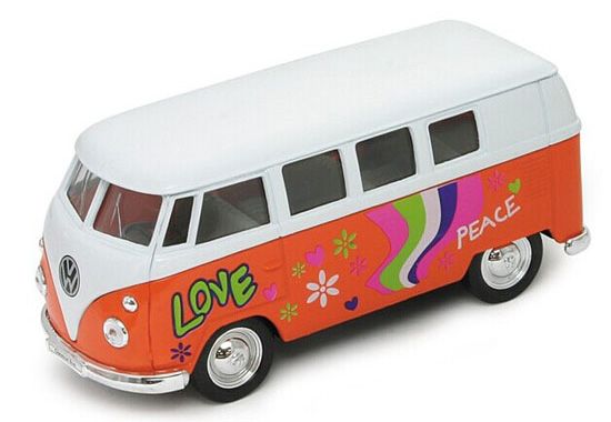 WEL701229BO - VOLKSWAGEN Kleinbus weiß orange 1962 Peace and Love - 1