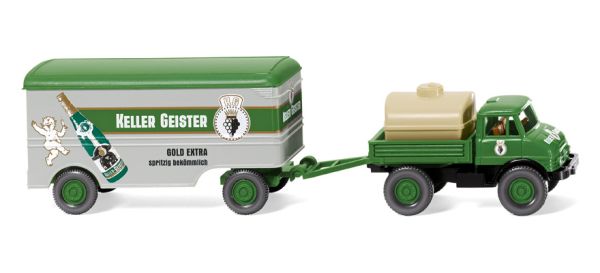 WIK037106 - MERCEDES UNIMOG U406 4x2 Pritsche + Wanne und 2-Achs-Anhänger - 1