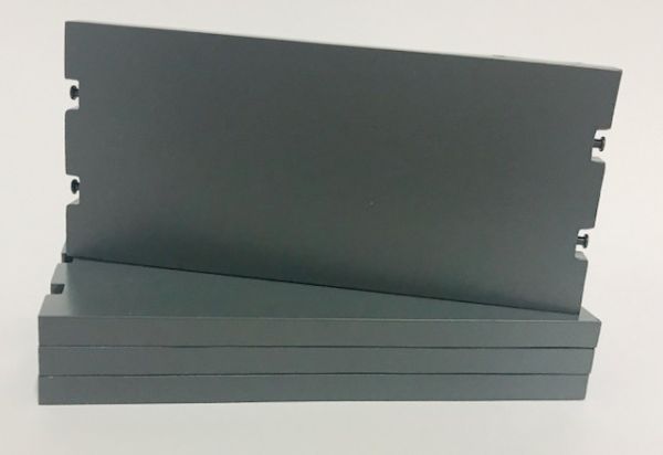 YCC604-3 - 4 Rollplatte - 11 x 5 cm - Grau RAL 7012 - 1