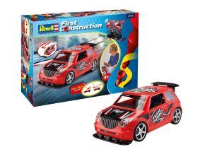 REV00910 - Rotes Rallyeauto mit Friktion zum Zusammenbauen