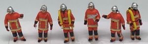 ALERTE0117 - 6 Feuerwehrmänner Stadtbrand Kombination Orange