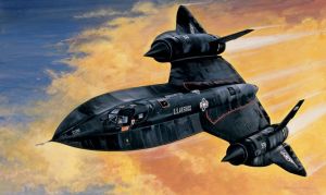 ITA0145 - Kampfflugzeug SR-71 Blackbird mit Drohne zum Zusammenbauen und Bemalen