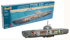 REV05078 - Deutsches U-Boot Typ XXI U-Boote mit Interieur zum Zusammenbauen und Lackieren