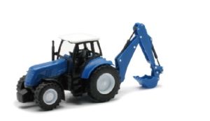 NEW05683C - Traktor mit blauem Löffelbagger