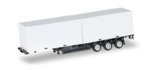 HER076494-002 - 3-achsiger Containeranhänger mit zwei 20-Fuß-Containern (weiß)