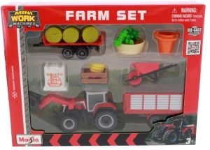 MST12564-A - Set MASSEY FERGUSON 8S.265 mit Frontlader, Anhänger, Plattformanhänger und Zubehör