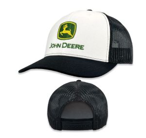 MC13083346WH - JOHN DEERE schwarz-weiße Netzkappe