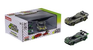 CARRERA15813028 - 2er-Pack Hypersportwagen (Friktionsantrieb) – Grau mit Gelb und Grün