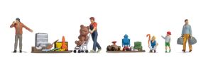 NOC16282 - 5 Figuren mit thematisch passenden Ständern – Flohmarkt