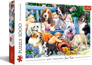 TRF10556 - 1000 Teile Puzzle – Hunde im Garten