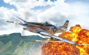 ITA1452 - North American F-51D Mustang Flugzeug aus dem Koreakrieg zum Zusammenbauen und Lackieren